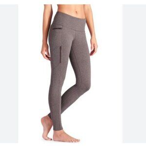 Athleta Sly Drifter Zipper Pockets Leggings Beige Size S NWOT